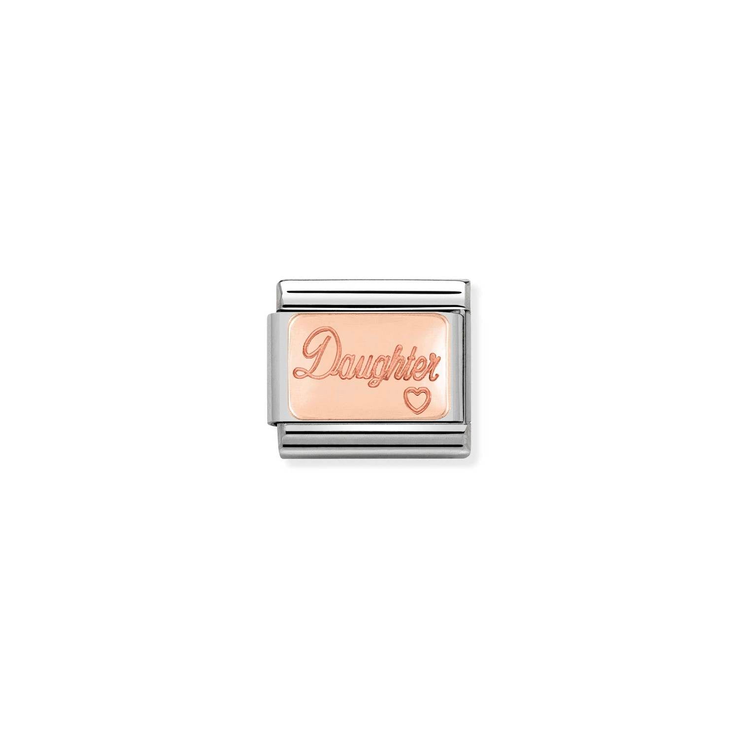 Nomination Composable Classic Daughter Heart Rose Gold Link