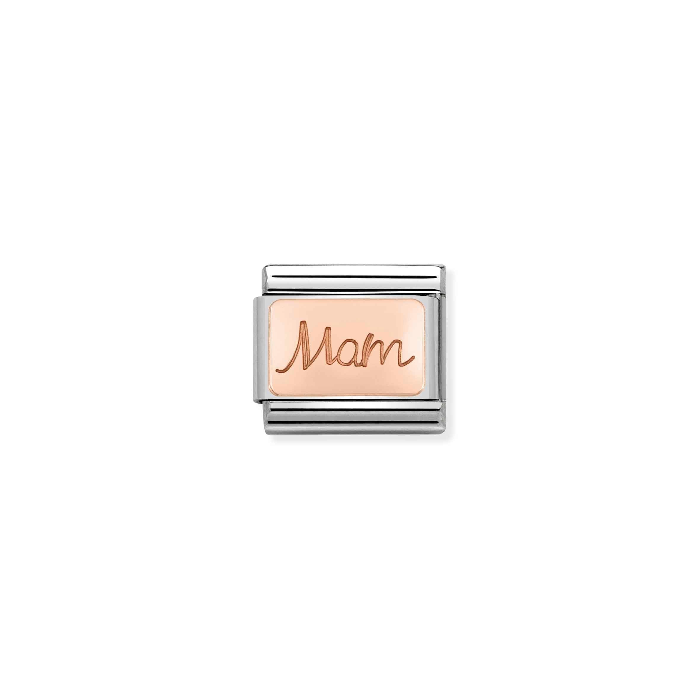 Nomination Composable Classic 'Mam' Engraved Rose Gold Charm