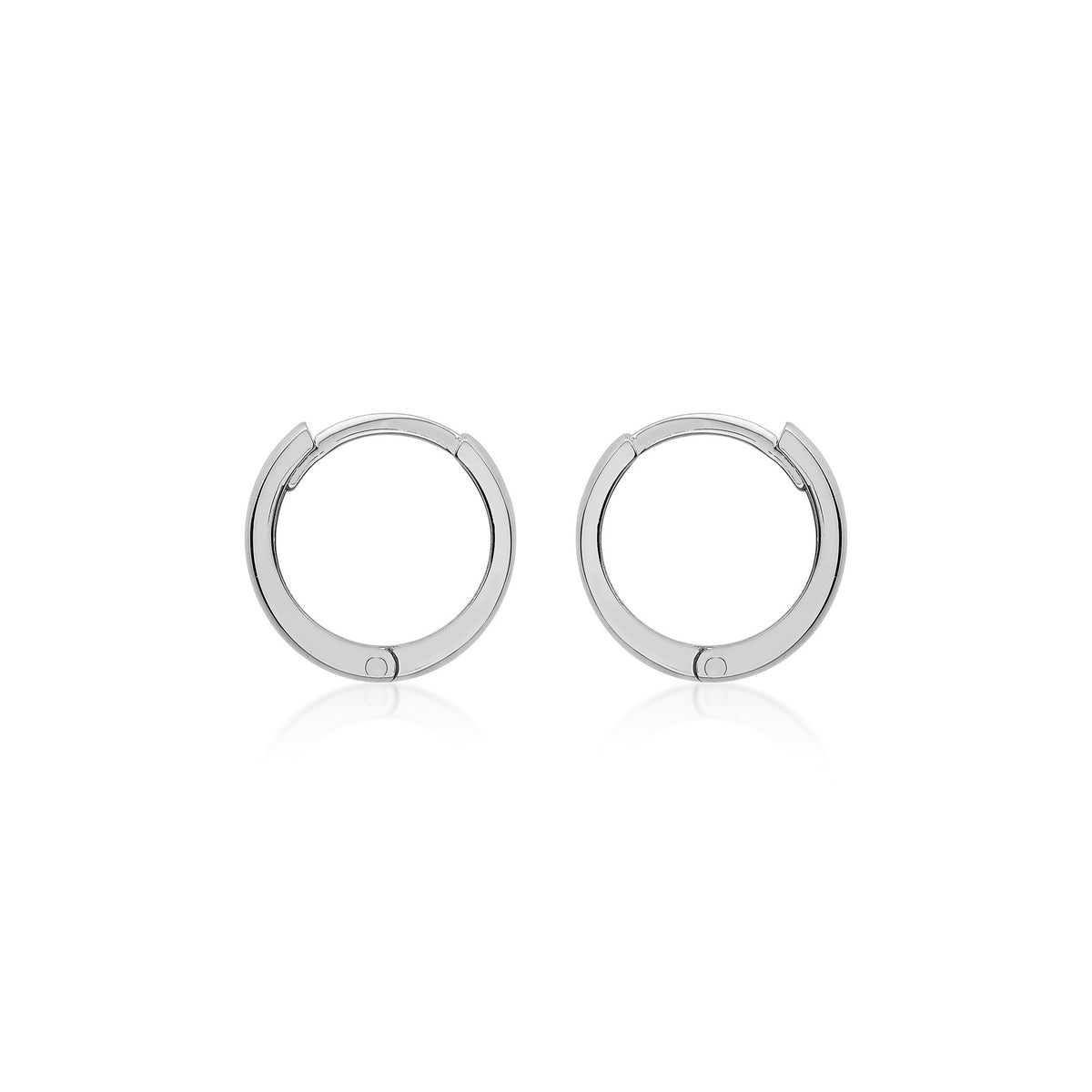 9ct White Gold 11mm Huggie Hoop Creole Earrings