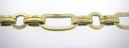 9ct Yellow Gold Square Oval Link Bracelet