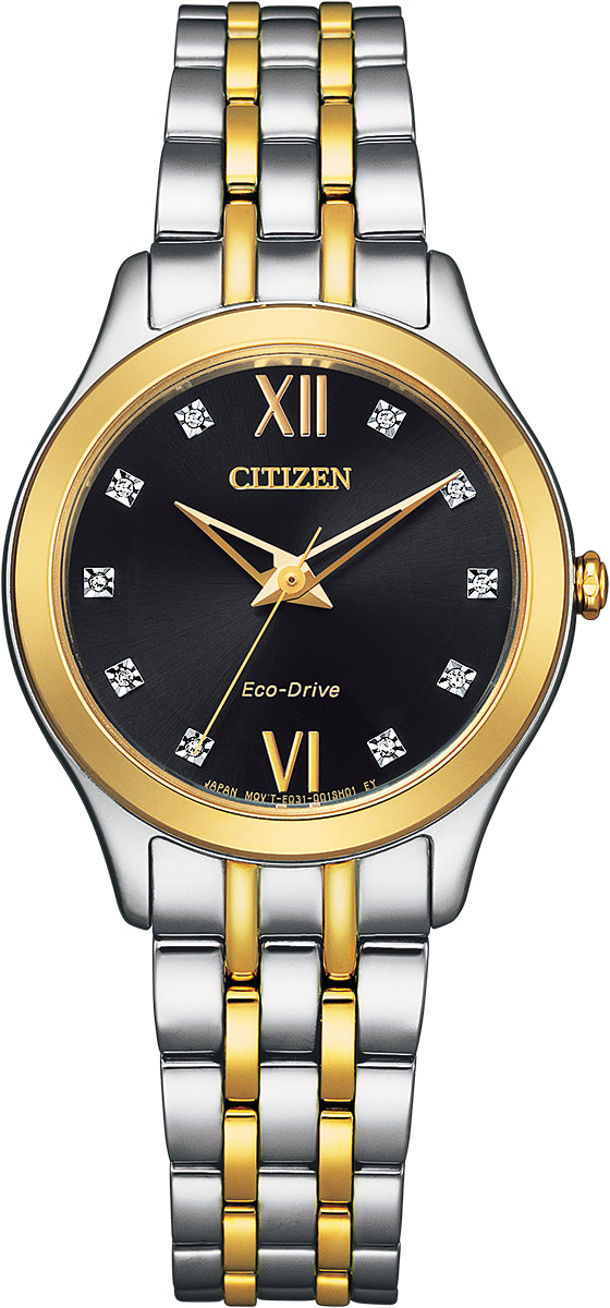 Citizen Ladies Silhouette Diamond with Black Dial Watch