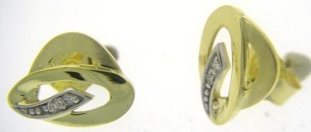 9ct Yellow Gold CZ Open Clover Stud Earrings