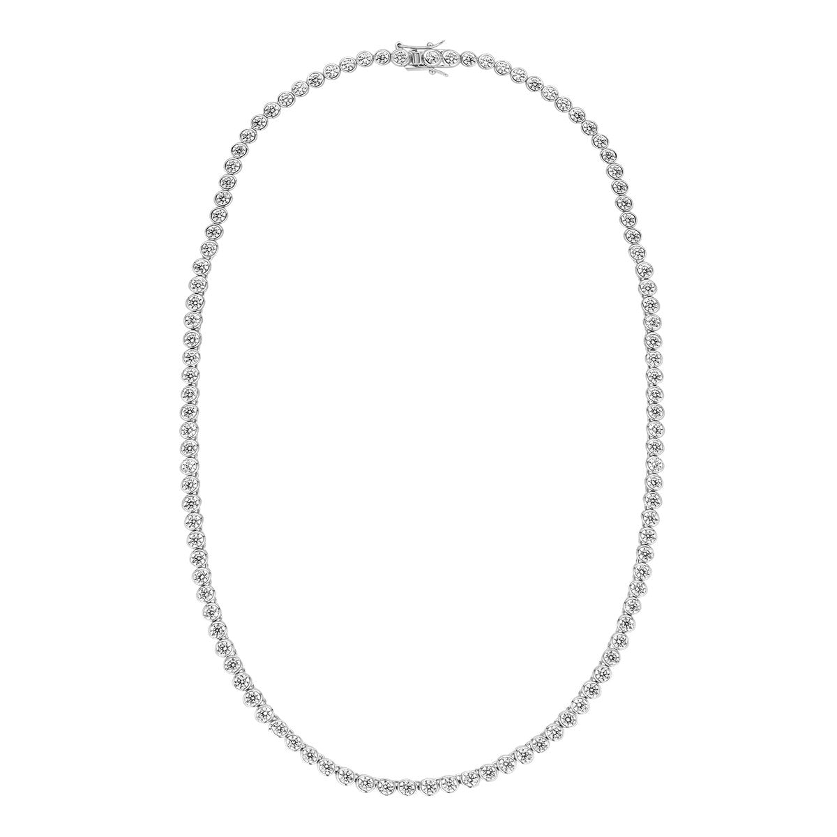 Sterling Silver Rubover 3mm Tennis Necklet