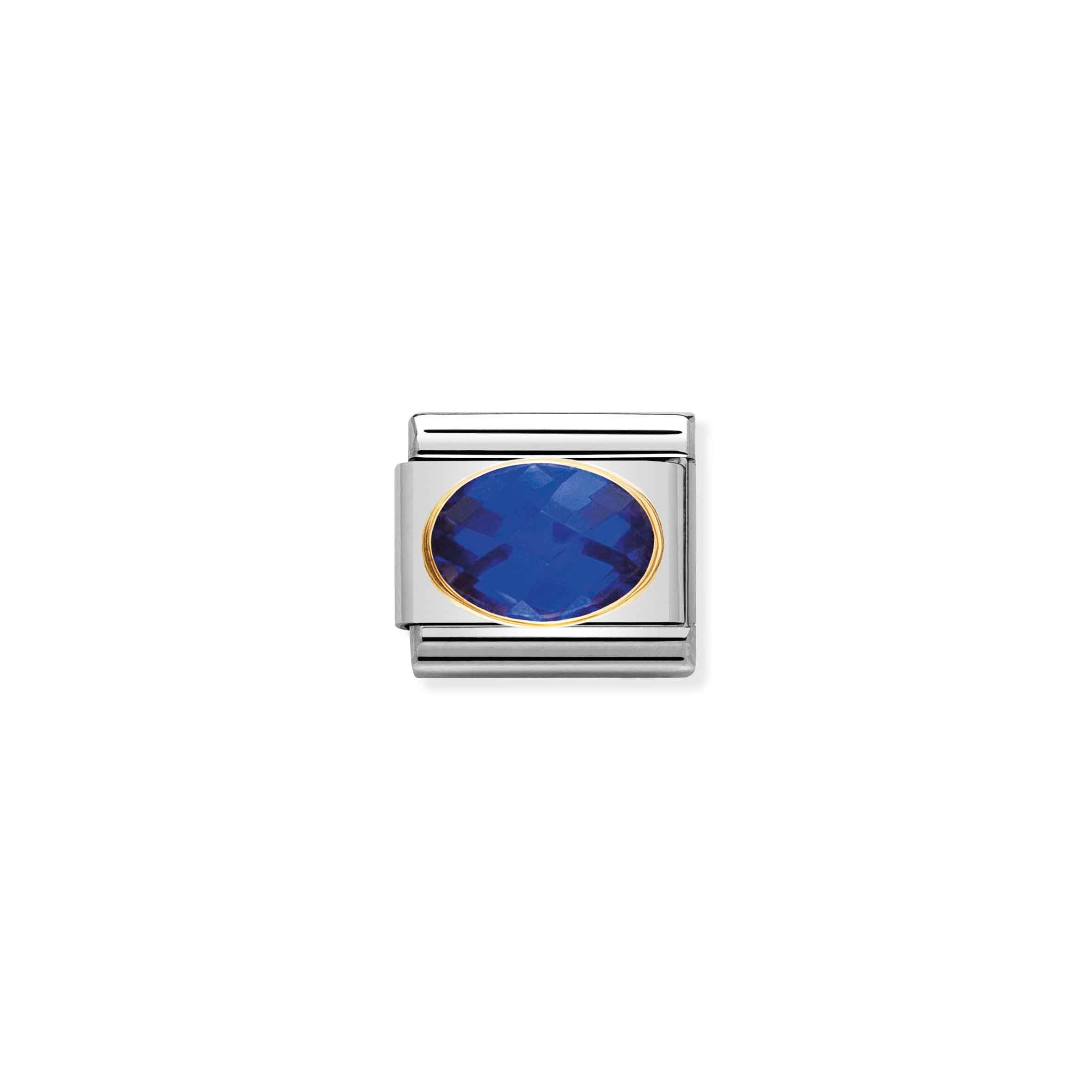 Nomination Composable Classic Blue Faceted Cubic Zirconia Link