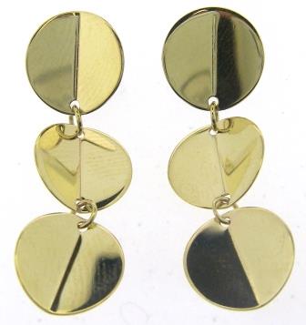 14ct Yellow Gold Cushion Cut CZ Drop Earrings