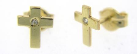 9ct Yellow Gold Diamond Twisted Open Circle Earrings