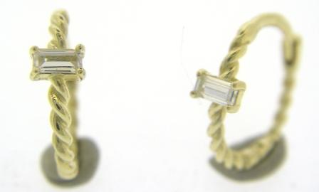 9ct Yellow Gold Cubic Zirconia Hoop Earrings