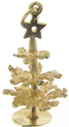 Vintage 14ct Yellow Gold Christmas Tree Pendant