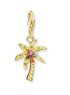 Thomas Sabo Sterling Silver Yellow Gold Plated Multicolour Palm Tree Charm