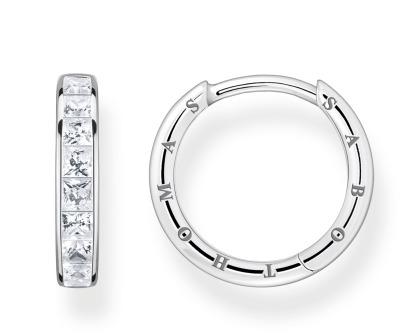 Thomas Sabo Sterling Silver Pave Hoop Earrings with Cubic Zirconia