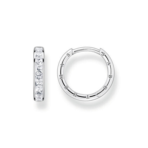 Thomas Sabo Sterling Silver CZ Pave Hoop Earrings 20mm