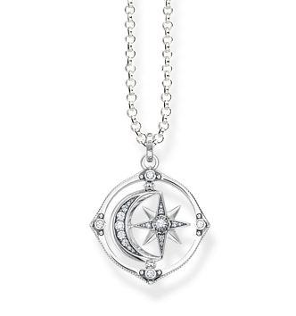 Thomas Sabo Sterling Silver Moon & Star Pendant with Cubic Zirconia