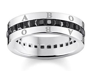 Thomas Sabo Sterling Silver Band Ring with Black Cubic Zirconia