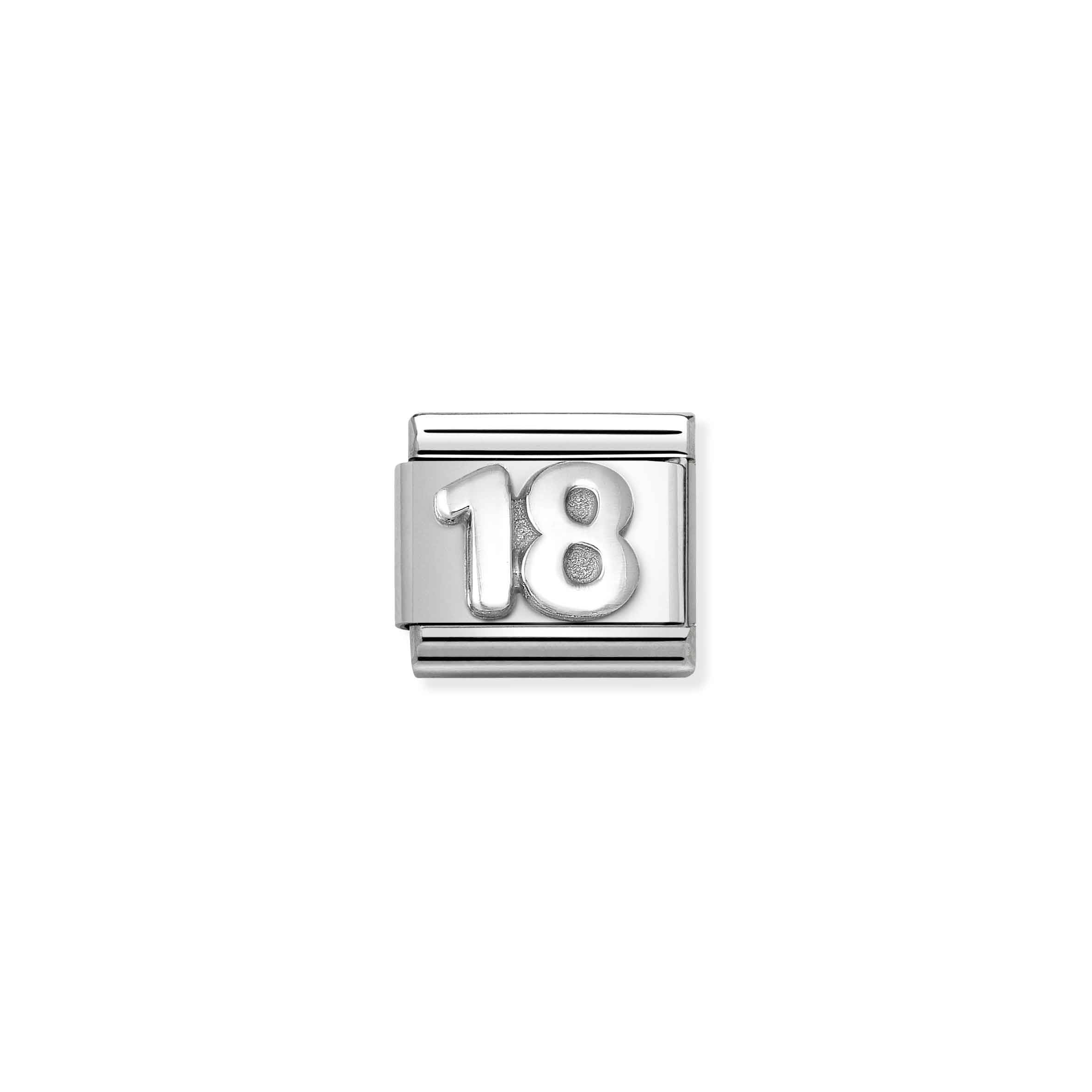 Nomination Composable Classic Oxidised Number 18 Charm Link