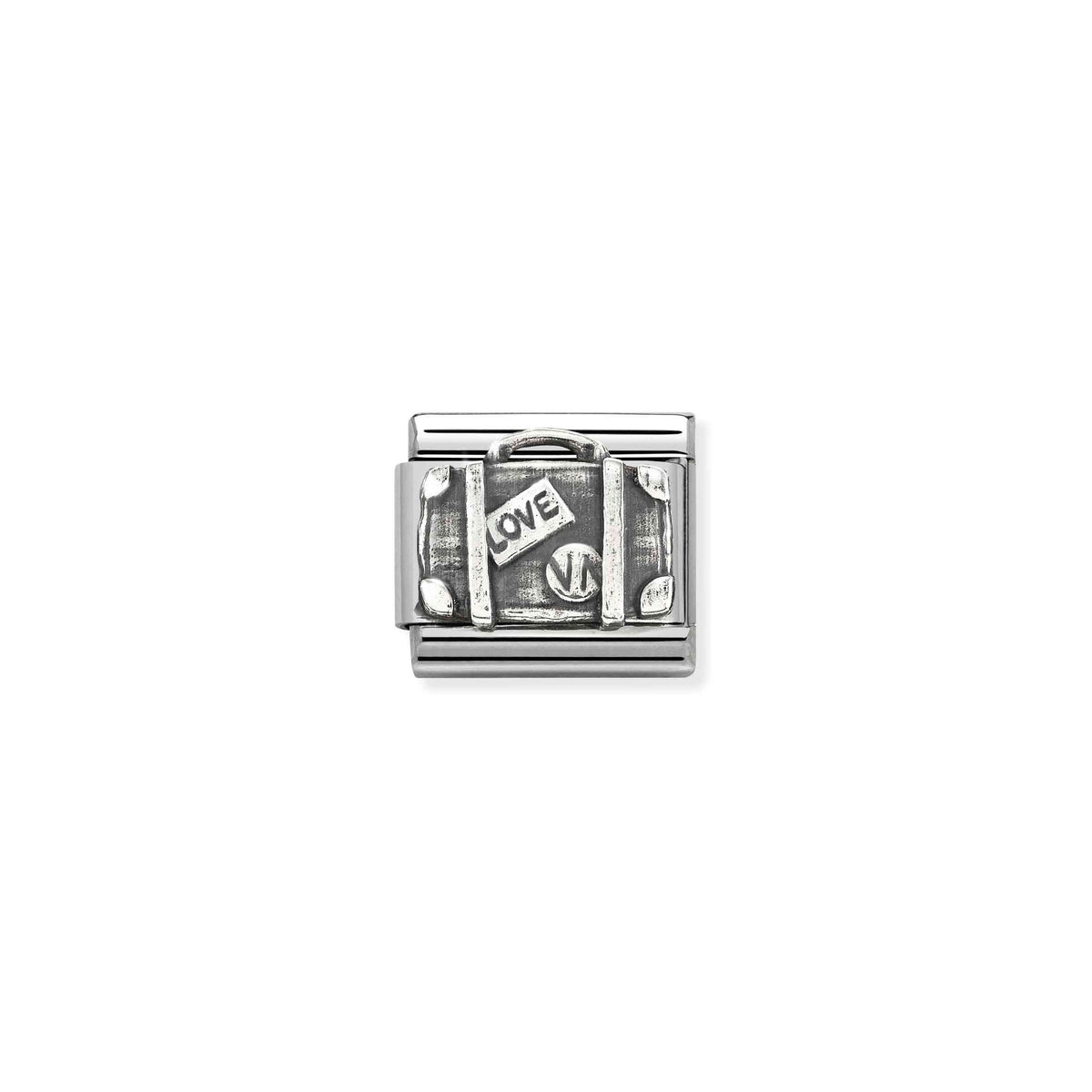 Nomination Composable Classic Suitcase Oxidised Charm - Stainless Steel & Sterling Silver