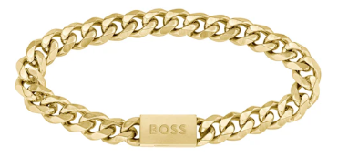 BOSS Mens Carter Gold Stainless Steel Chain Bracelet
