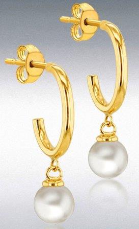 9ct Yellow Gold Fresh Water Pearl Drop Earrings