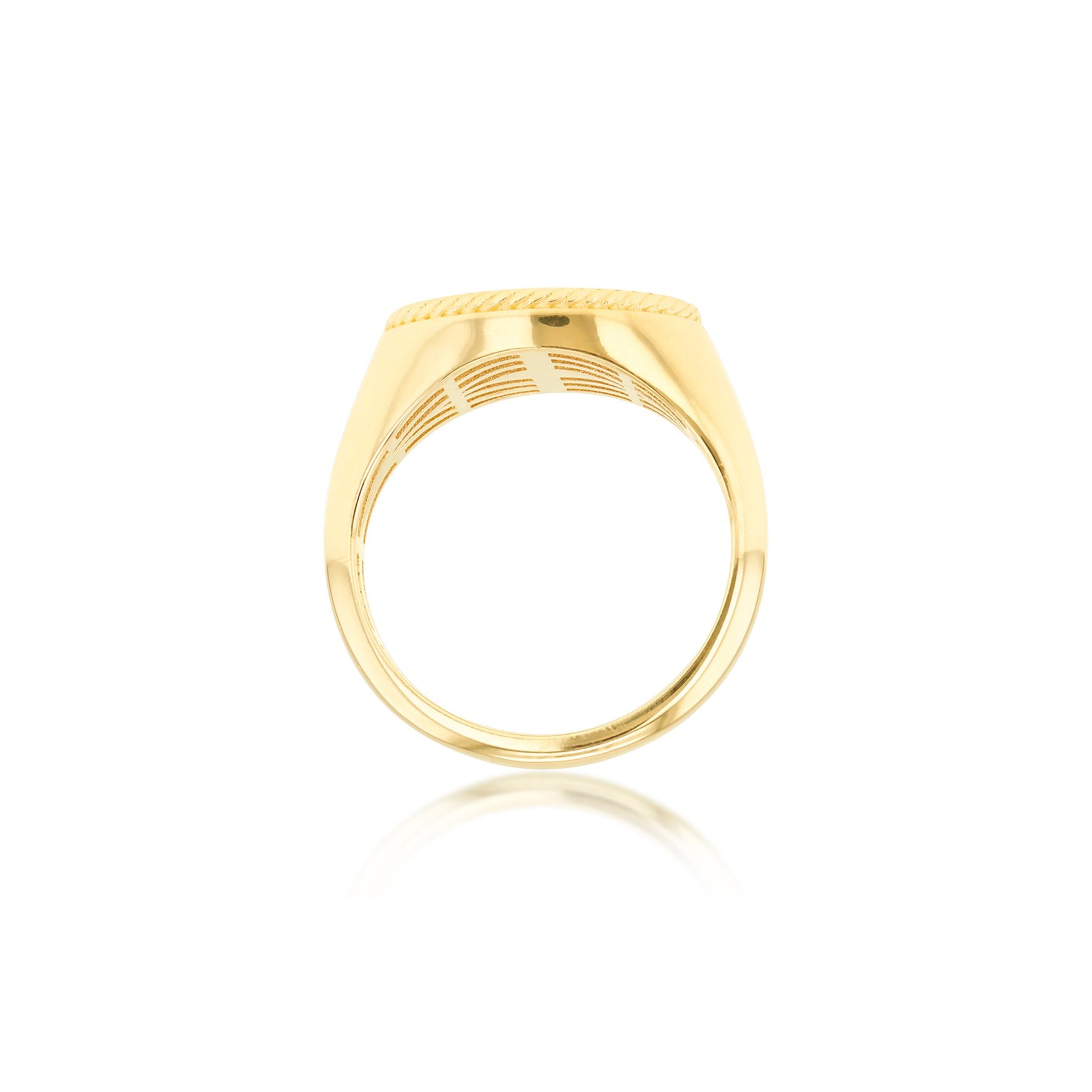 9ct Yellow Gold Oval Twisted Rope Frame Signet Ring