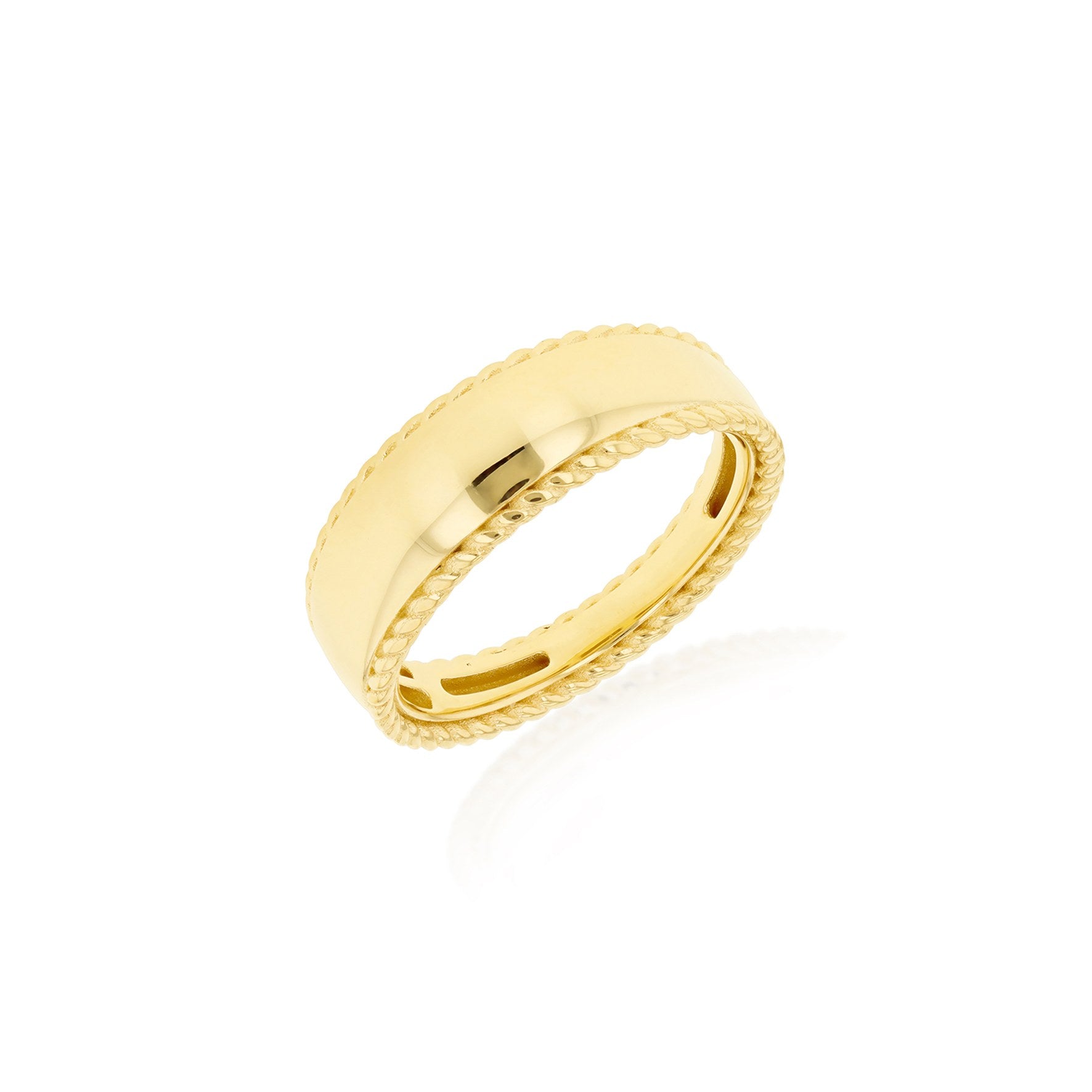 9ct Yellow Gold Twisted Rope Edge Ring