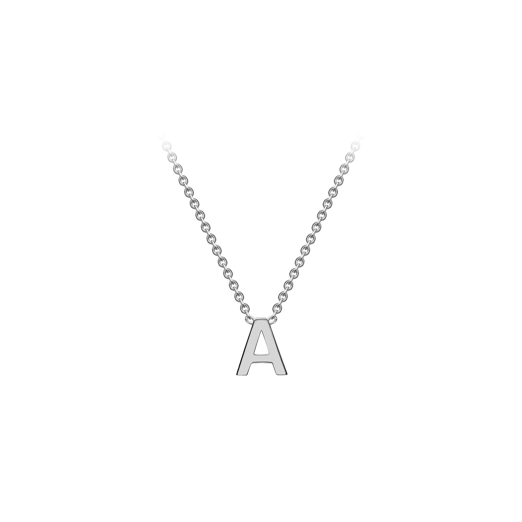 Sterling Silver Mini Initital 'A' Necklace 15'-17'
