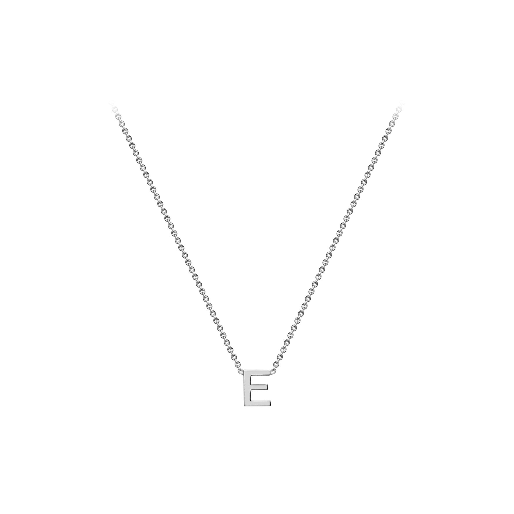 Sterling Silver Mini Initital 'E' Necklace 15'-17'