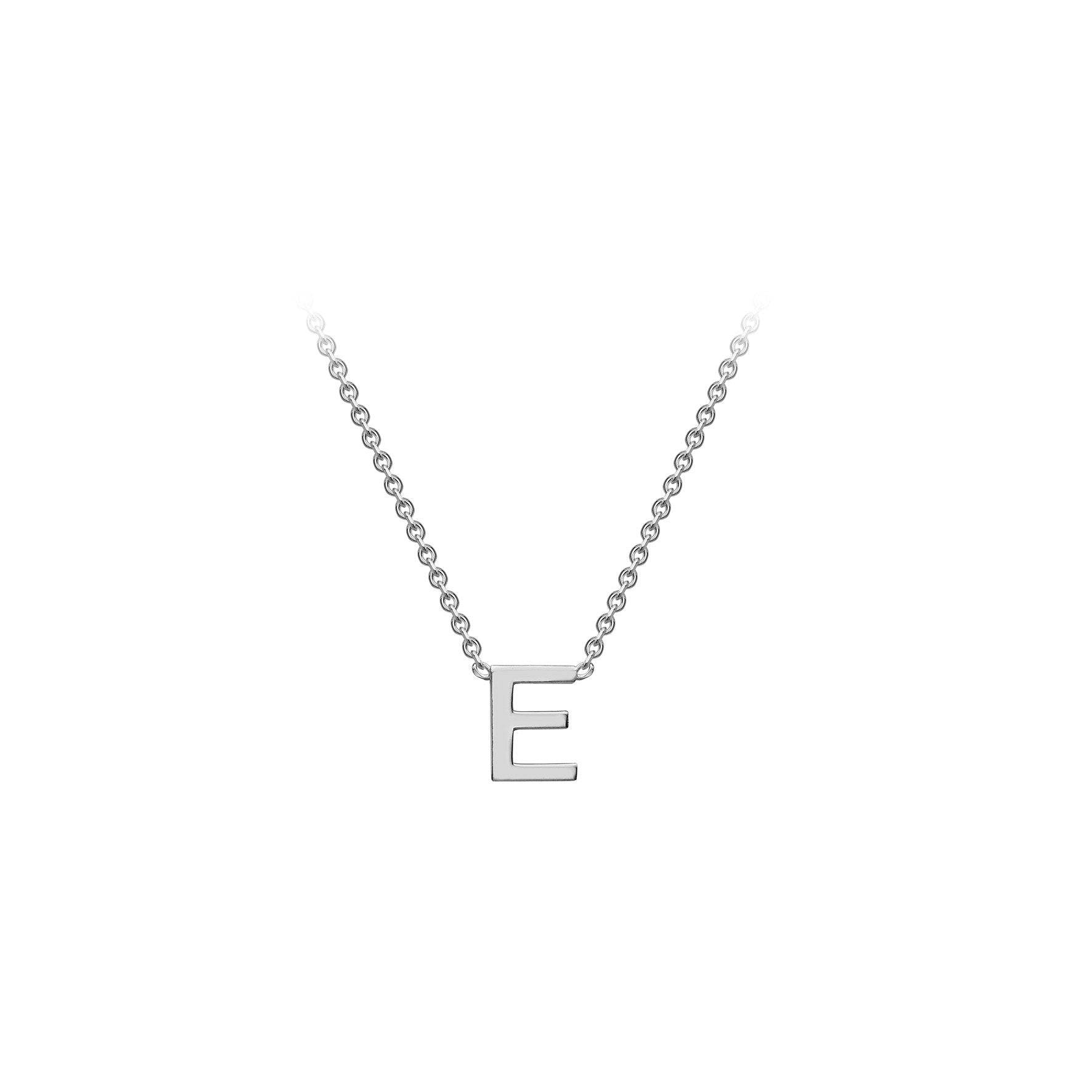 Sterling Silver Mini Initital 'E' Necklace 15'-17'