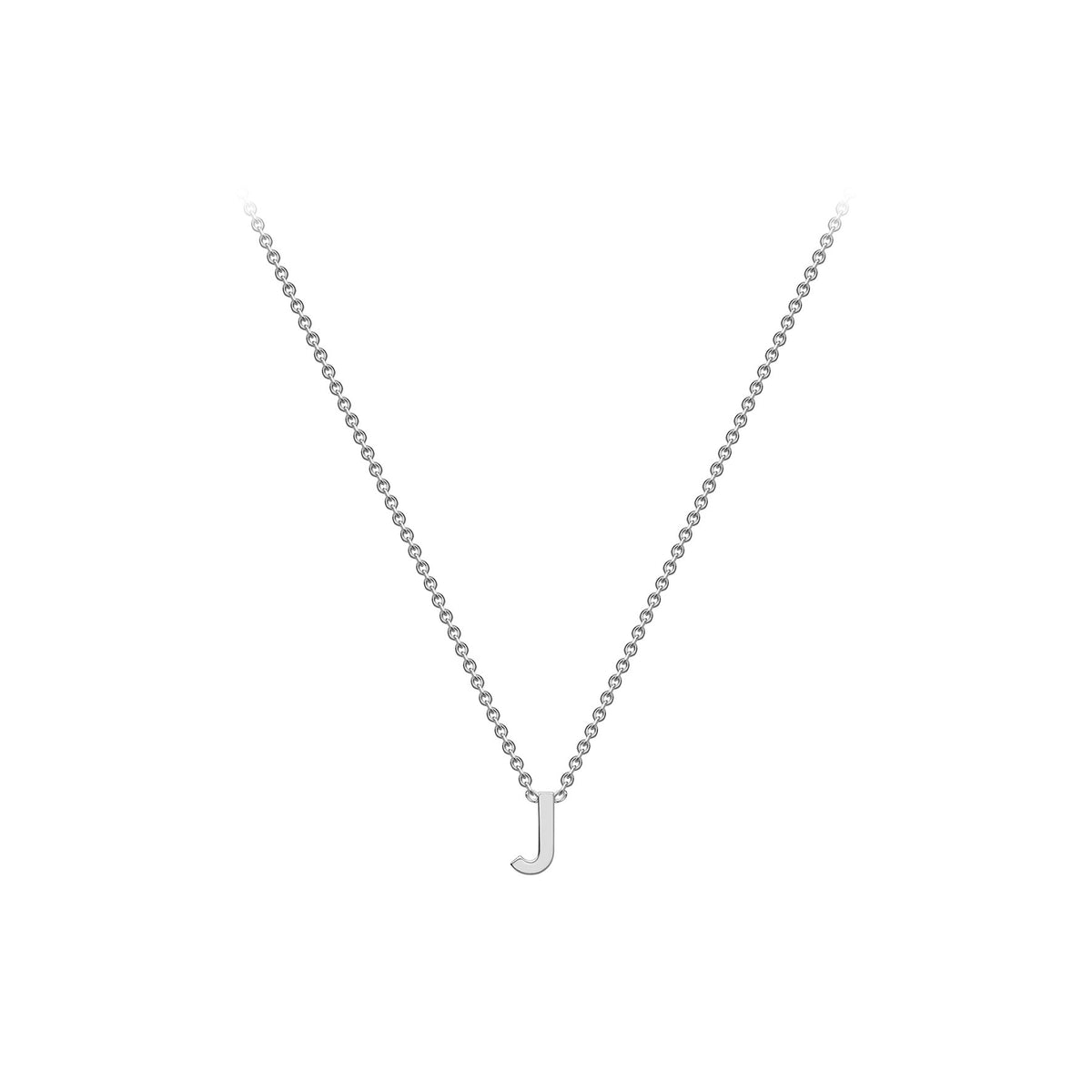 Sterling Silver Mini Initital 'J' Necklace 15'-17'