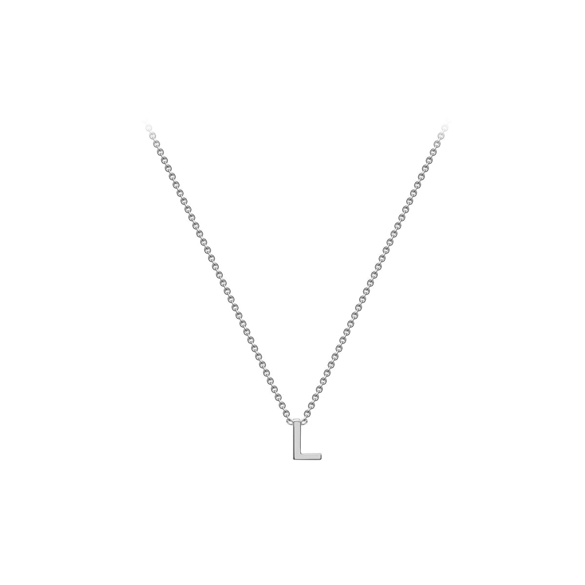 Sterling Silver Mini Initital 'L' Necklace 15'-17'