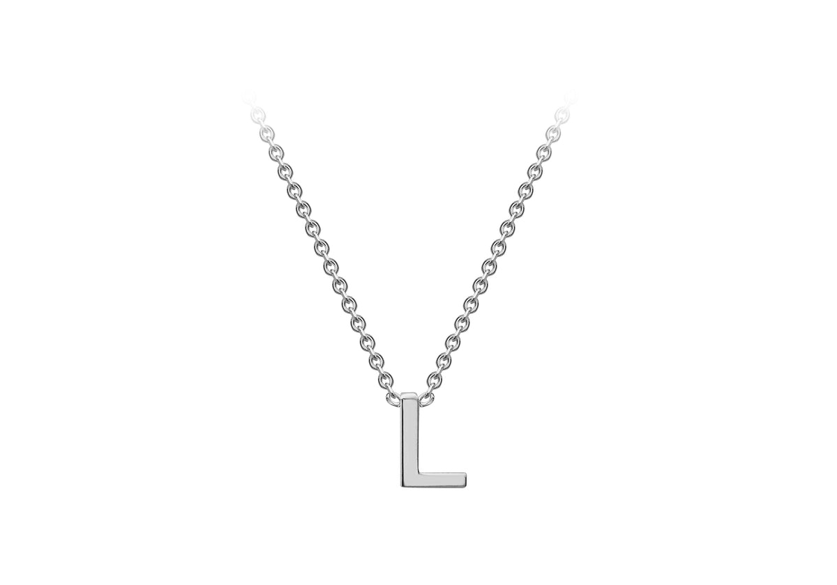 Sterling Silver Mini Initital 'L' Necklace 15'-17'