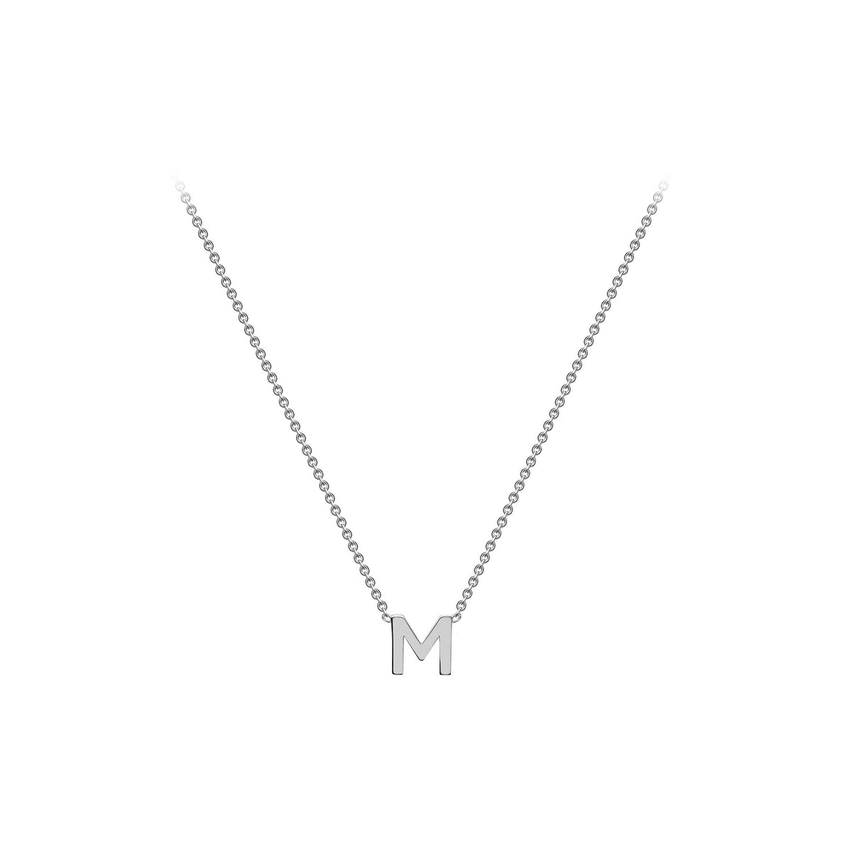 Sterling Silver Mini Initital 'M' Necklace 15'-17'