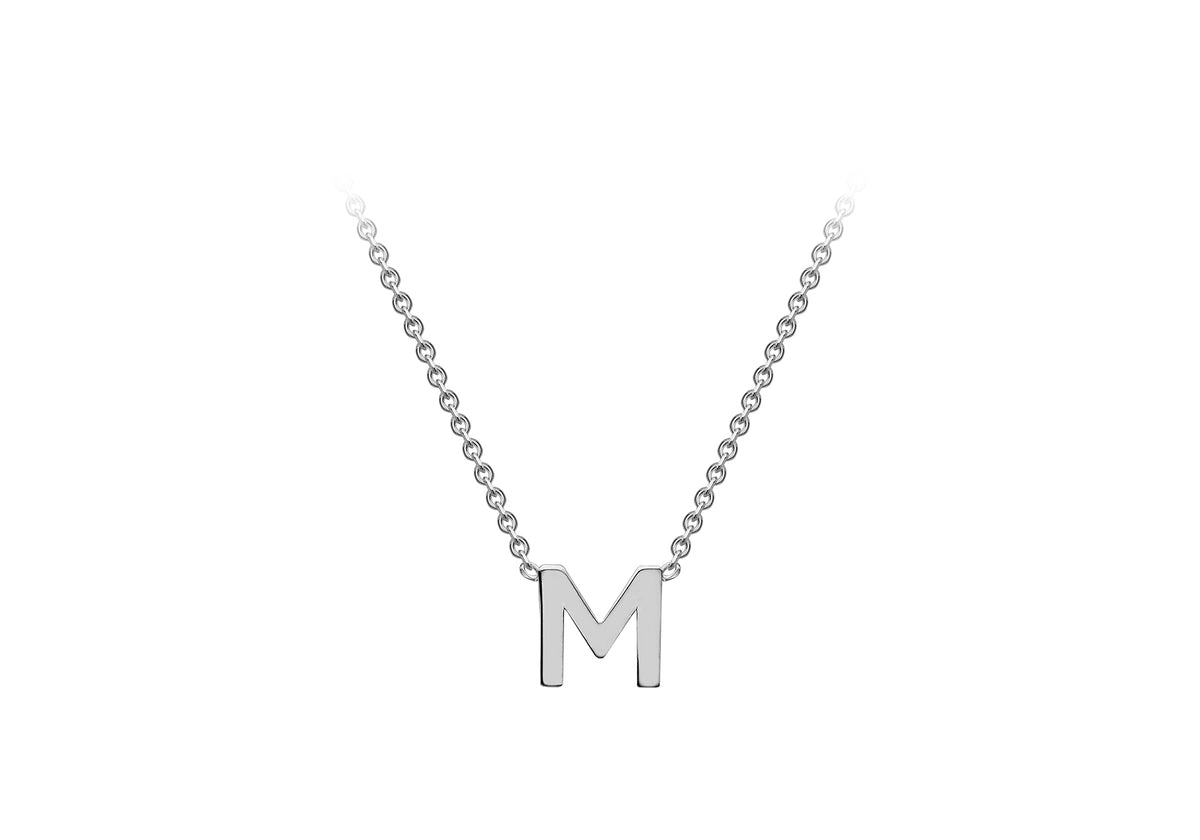 Sterling Silver Mini Initital 'M' Necklace 15'-17'