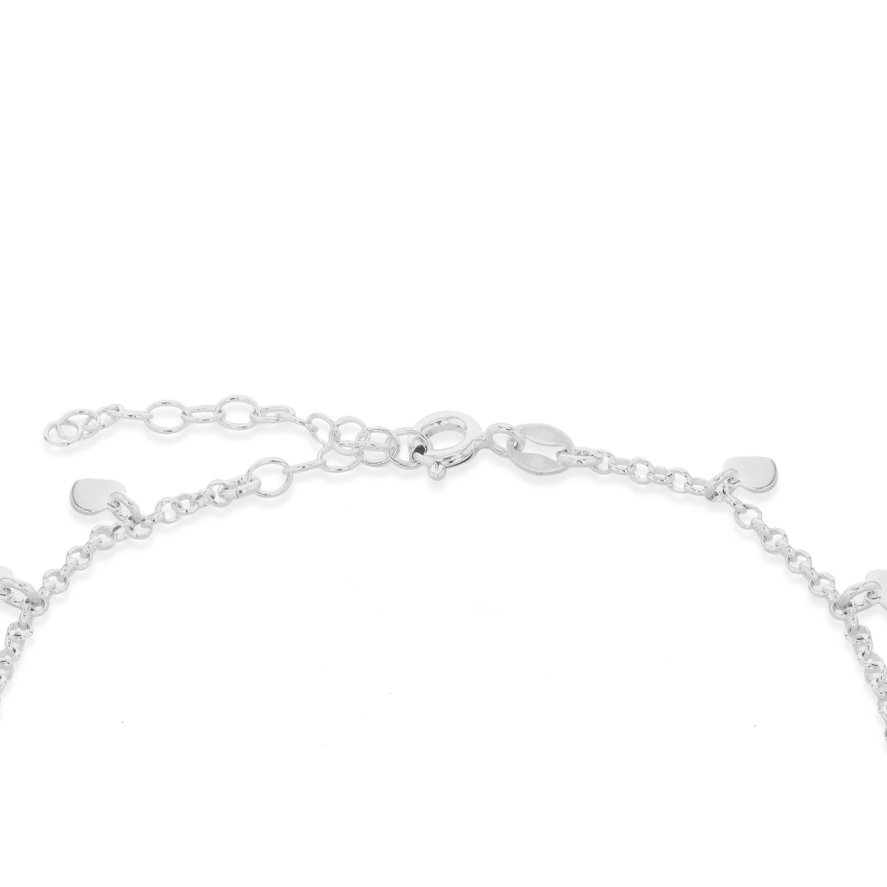 Sterling Silver Dangly Hearts Anklet 9'-11'
