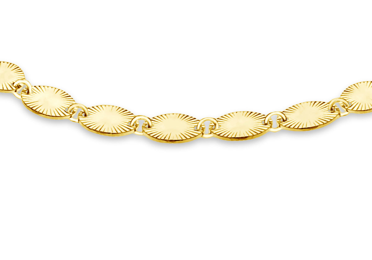 Sterling Silver Yellow Gold Plated 'Star Burst' Bracelet 7.5'
