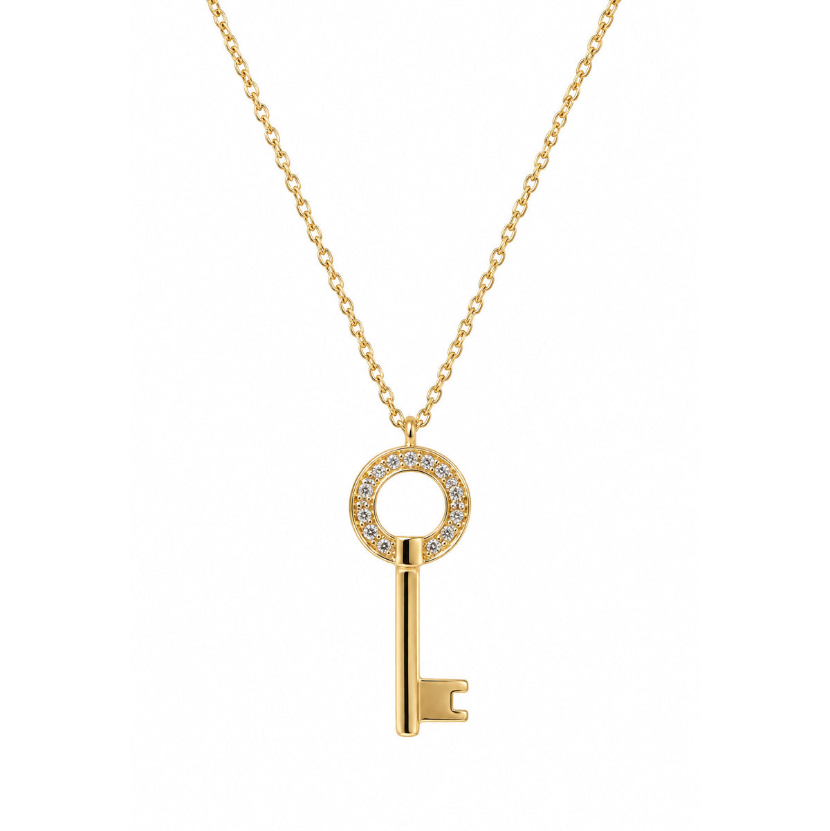 18ct Yellow Gold Diamond Key Pendant
