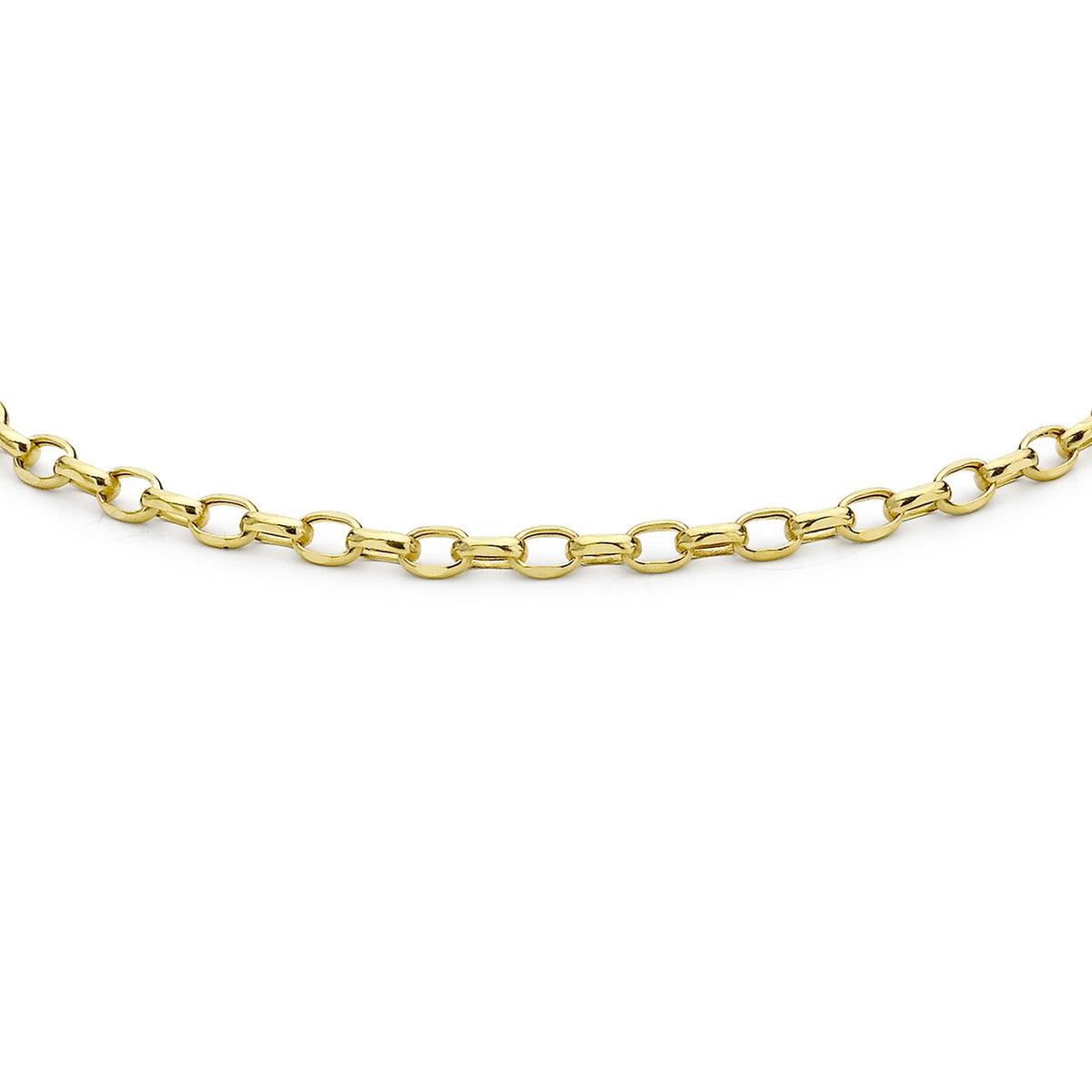 9ct Yellow Gold Diamond Cut Oval Belcher Bracelet 7.5'