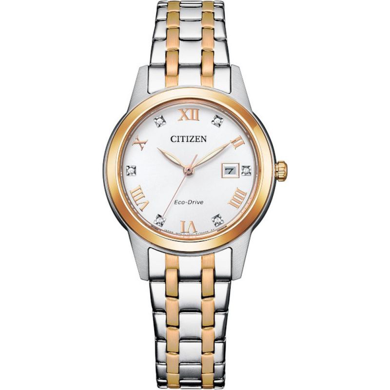 Citizen Ladies Eco-Drive Silhouette Crystal Two Tone Watch