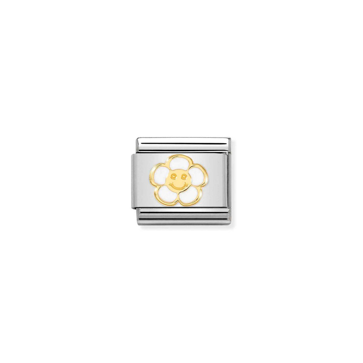 Nomination Smile Flower - Stainless Steel / Yellow Gold with Enamel