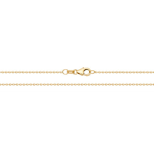 9ct Yellow Gold Trace Diamond Cut Adjustable Chain