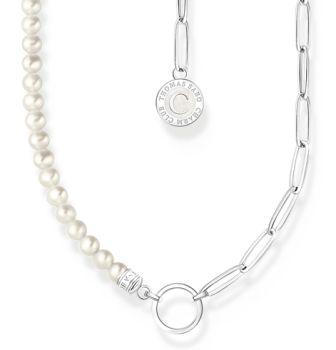 Thomas Sabo Sterling Silver Charm Necklace with Freshwater Pearl