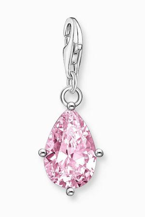 Thomas Sabo Sterling Silver Pink Drop Charm with Cubic Zirconia
