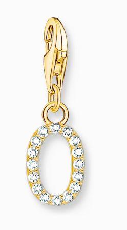 Thomas Sabo Yellow Gold Plated Sterling Silver Letter O Charm with Cubic Zirconia