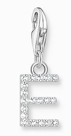 Thomas Sabo Sterling Silver Letter E Charm with Cubic Zirconia