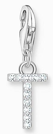 Thomas Sabo Sterling Silver Letter T Charm with Cubic Zirconia