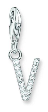Thomas Sabo Sterling Silver Letter V Charm with Cubic Zirconia