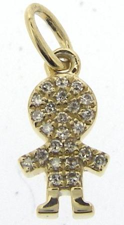 9ct Yellow Gold Diamond Boy Charm