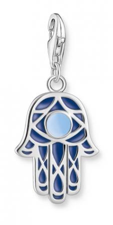 Thomas Sabo Sterling Silver Fatima's Hand Charm with Blue Detail