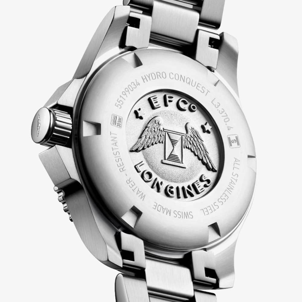 Longines Ladies HydroConquest Quartz Watch 32mm Ceramic Bezel Mother of Pearl Dial with Diamond Hour Markers