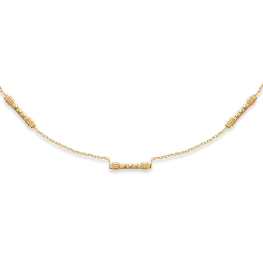 Burren - Skipping Stones, Yellow Gold Plated Connection Effect Bars with Chain Necklace