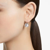 Swarovski Millenia Drop Earrings - Rhodium Plated - Round Shaped White Crystal