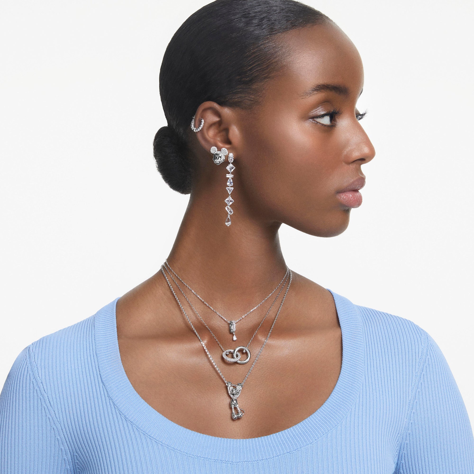 Swarovski Imber Pendant - Rhodium Plated - White Crystals